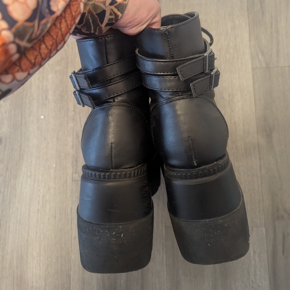 Size 11 Demonia Goth Boots Classic Black - Picture 3 of 6
